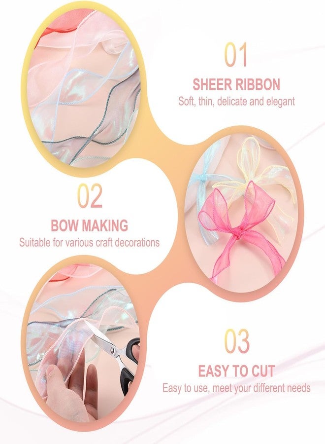 SQUISHCO 2pcs Organza Ribbon, Ribbon for Gift Wrapping, Wedding Decorations, DIY Crafts, Hair Accessories, Sakura Pink and Dreamy Purple (Pink and Purple) - Image 3
